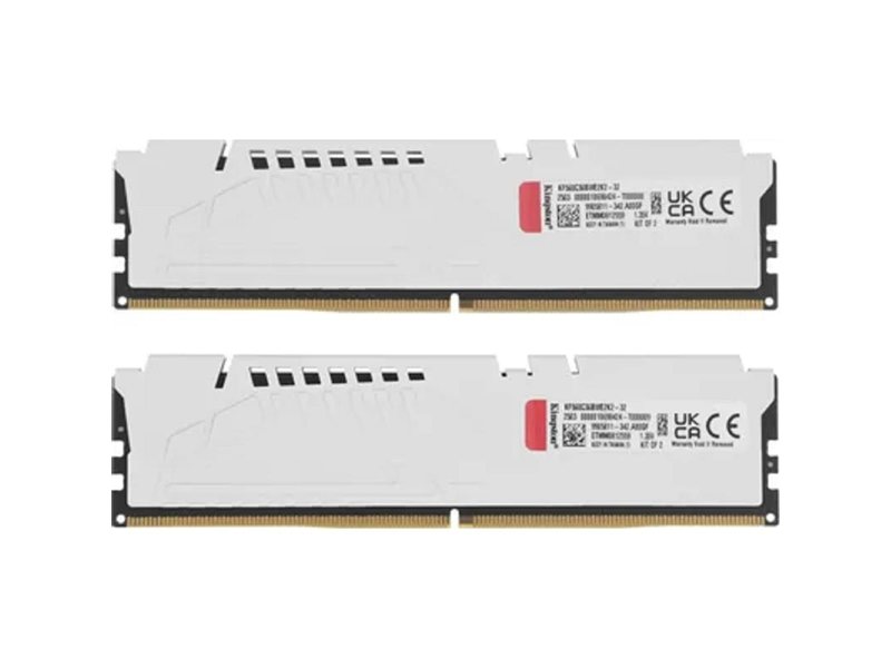 Kingston DDR5 DIMM 32GB (2x16GB) 6000MT/s CL36 FURY Beast White EXPO Non-ECC Unbuffered (Kit of 2) 1RX8 36-44-44 1.35V 288-pin 16Gbit
