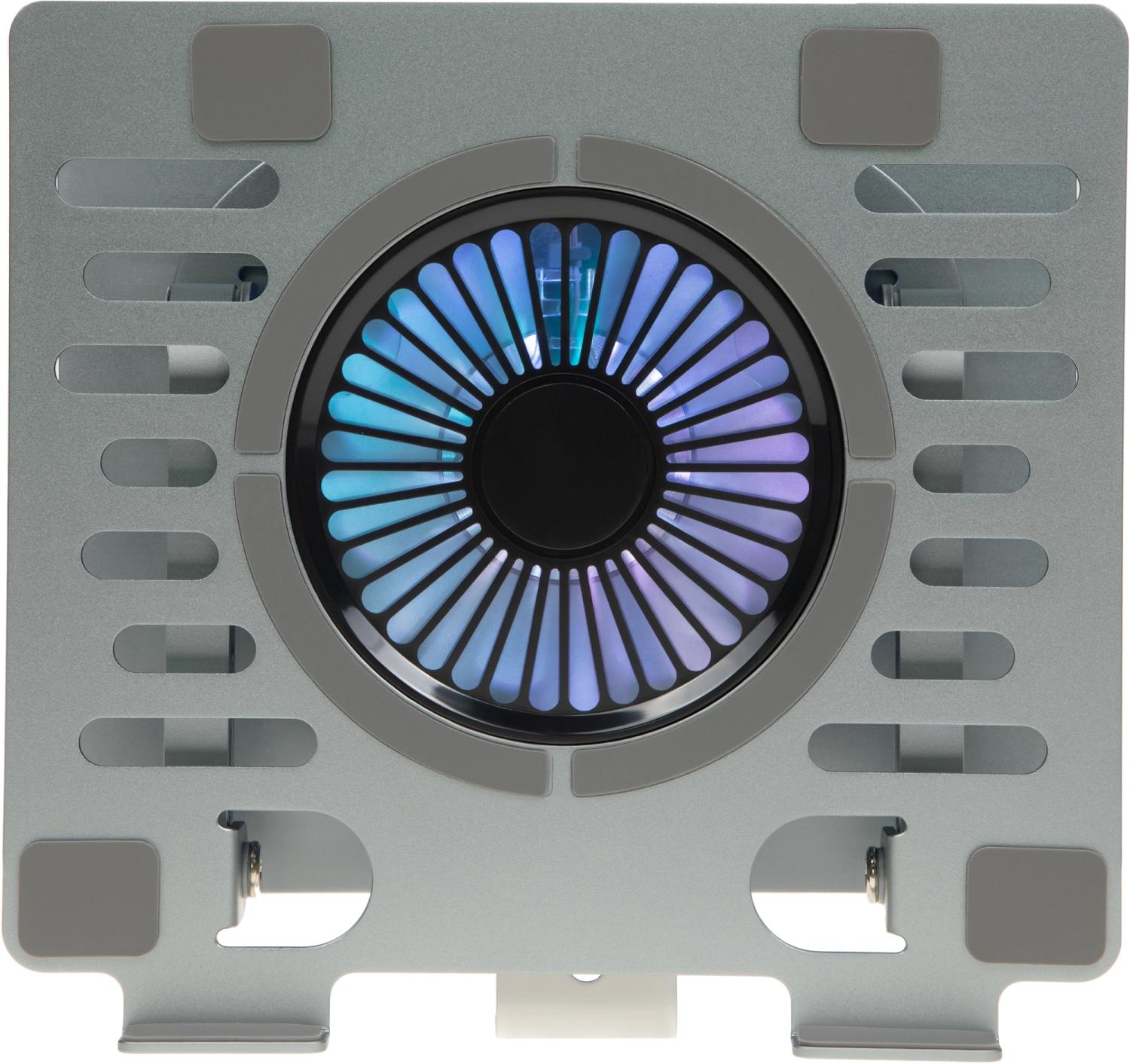 Подставка для ноутбука Digma D-NCP170-1xRGB110-360 17" 240x230x50мм 28дБ 2xUSB 1x 110ммFAN 940г Fan-control алюминий серый