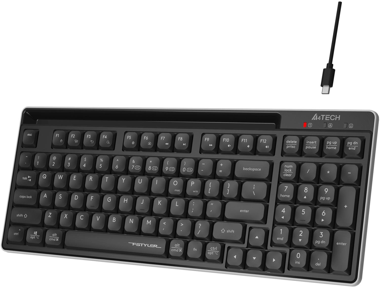 Клавиатура A4Tech FBX70C черный USB беспроводная BT/Radio slim