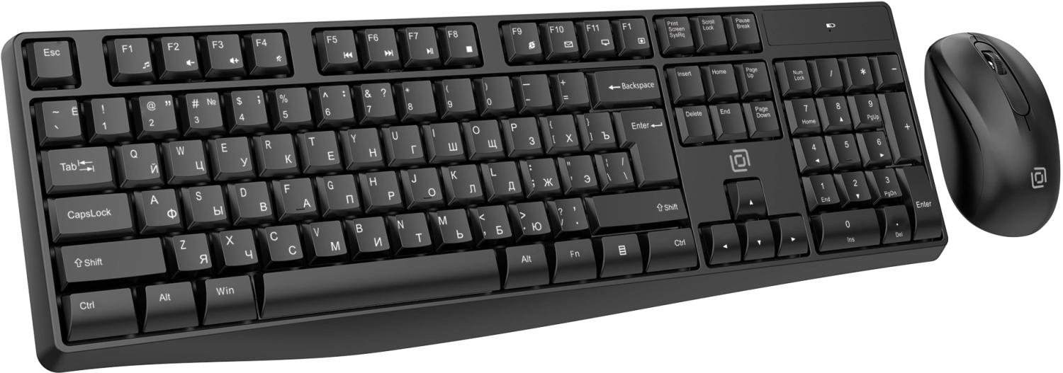 Клавиатура + мышь Оклик S260W клав:черный мышь:черный USB беспроводная Multimedia (2066170)