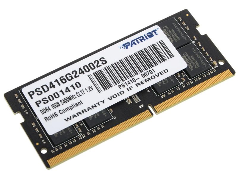 Память DDR4 16Gb 2400MHz Patriot PSD416G24002S RTL PC4-19200 CL17 SO-DIMM 260-pin 1.2В dual rank Ret