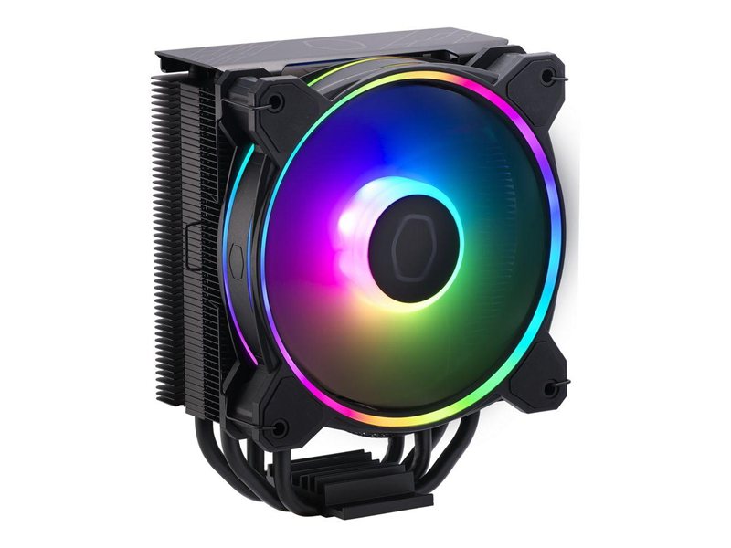 Вентилятор Cooler Master Hyper 212 Halo Black (LGA1700 support) |RR-S4KK-20PA-R1| 4HP,Halo2 12025 ARGB ,Black Paint Heat Pipe,Black Cover,PWM,w/o controller