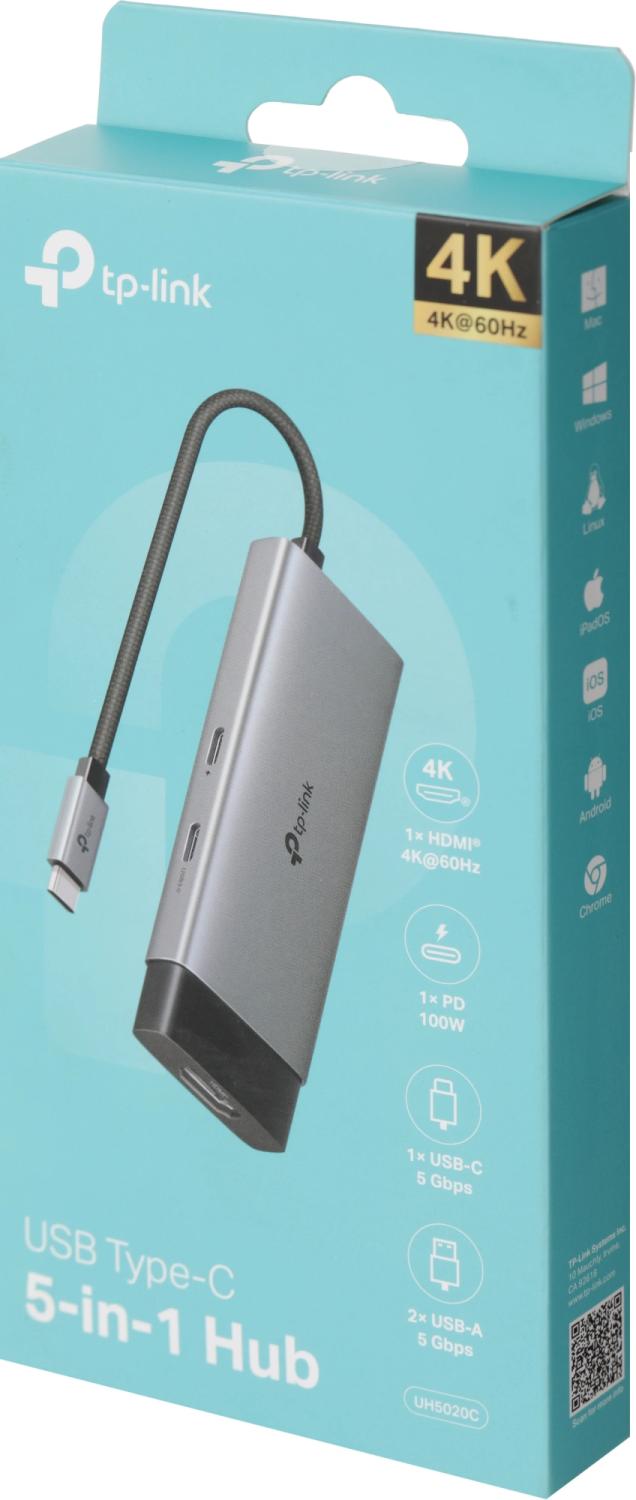 Разветвитель USB-C TP-Link UH5020C 2порт. серый