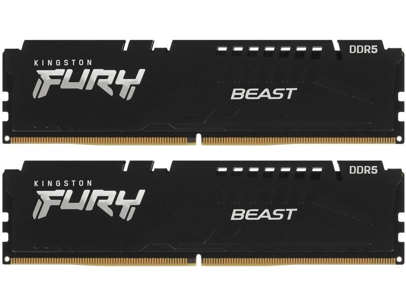 Оперативная память Kingston 32GB 6400MT/s DDR5 CL32 DIMM (Kit 2*16Gb) FURY Beast Black EXPO