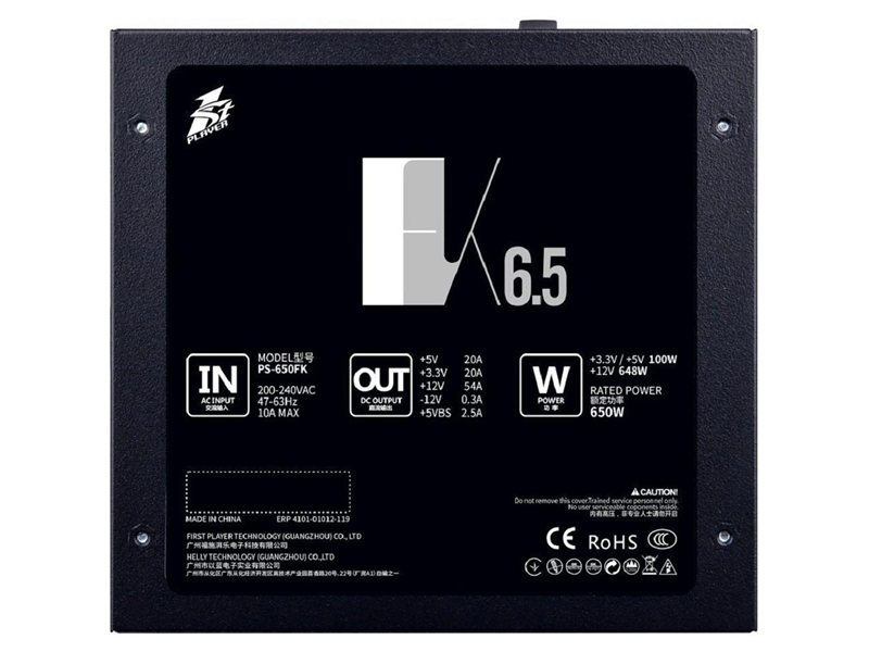1STPLAYER Блок питания FK 650W / ATX 2.4, APFC, 120mm fan / PS-650FK