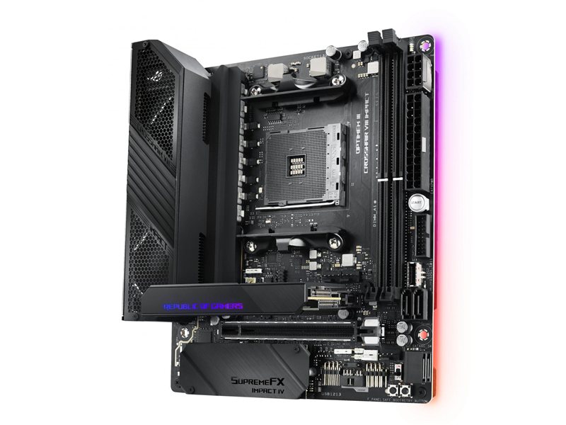 Материнская плата ASUS ROG CROSSHAIR VIII IMPACT X570 AM4 mini-DTX 2xDDR4 PCIEx16 2xM.2 USB-C GLAN Wi-Fi 6 {6}