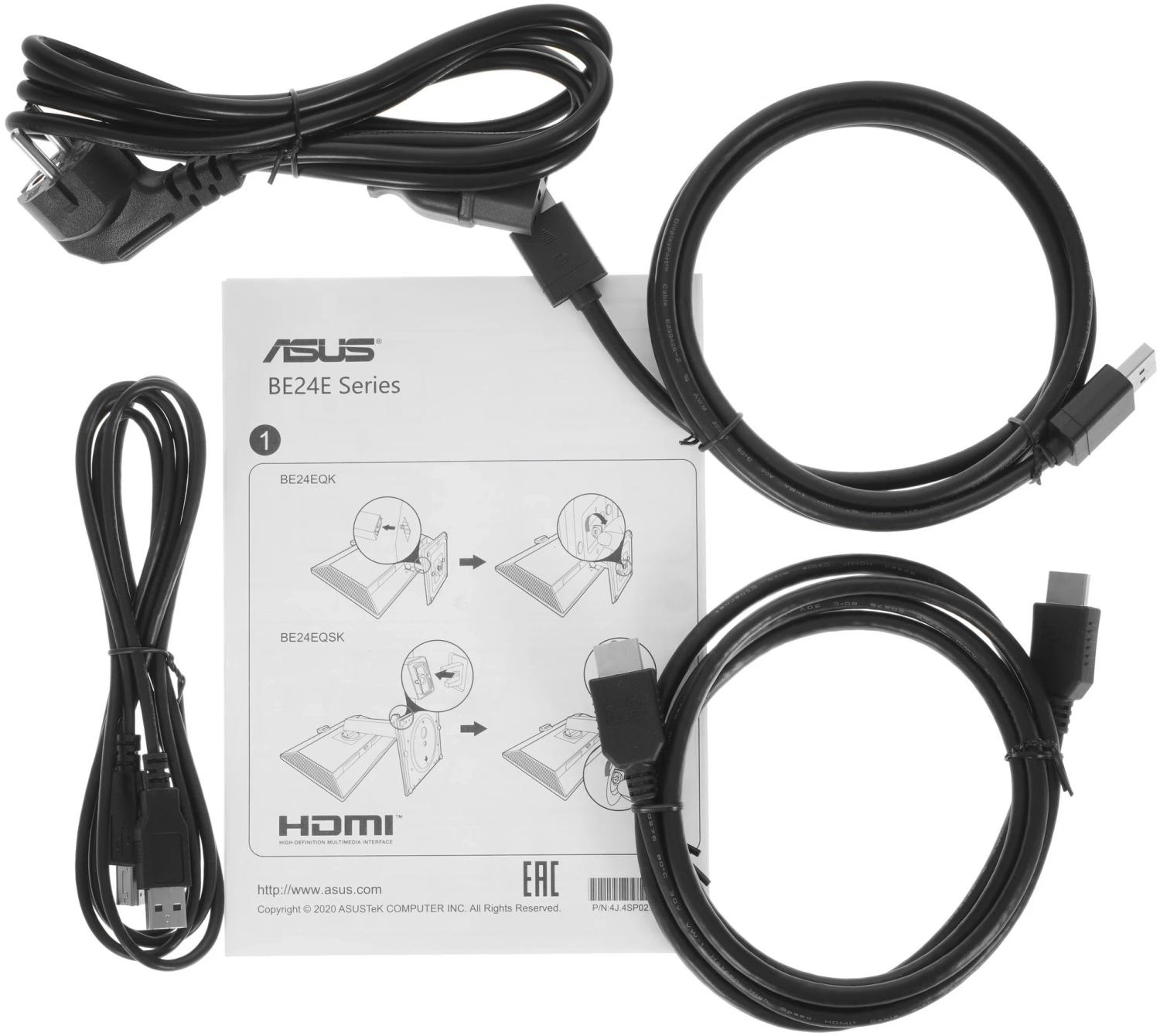 Монитор Asus 23.8" Business BE24EQSK черный IPS LED 16:9 HDMI M/M Cam матовая HAS Piv 1000:1 300cd 178гр/178гр 1920x1080 75Hz VGA DP FHD USB 5.6кг