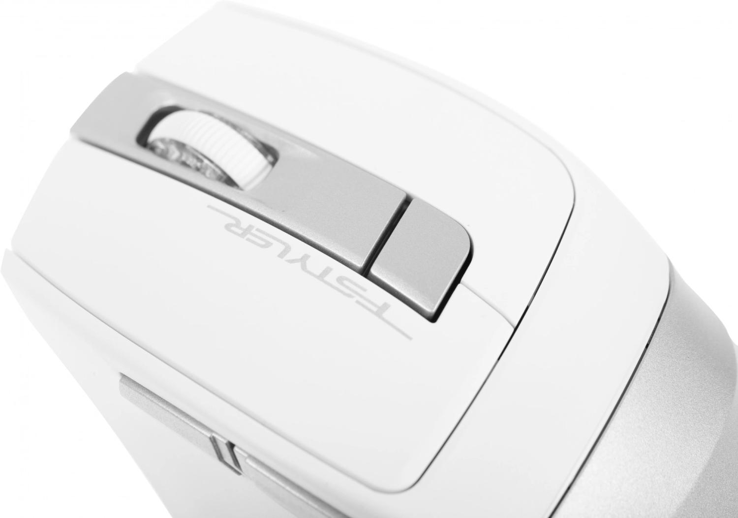 Мышь A4Tech Fstyler FB35 белый/серый оптическая 2000dpi беспров. BT/Radio USB для ноутбука 6but (FB35 ICY WHITE)