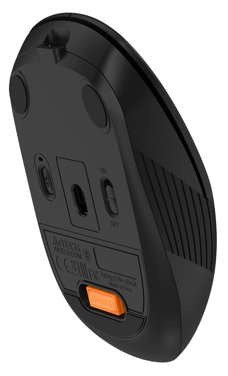 Мышь A4Tech Fstyler FB10C черный оптическая 2000dpi беспров. BT/Radio USB 4but (FB10C STONE BLACK)