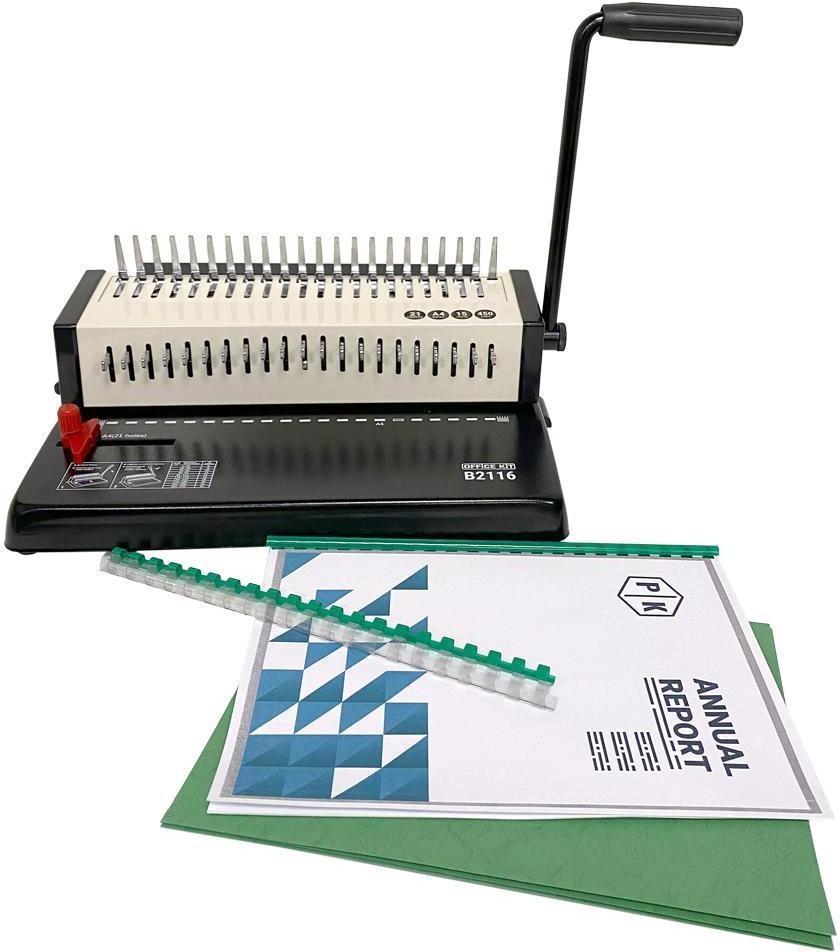 Переплетчик Office Kit B2116 A4/перф.13л.сшив/макс.450л./пластик.пруж. (4.5-45мм)