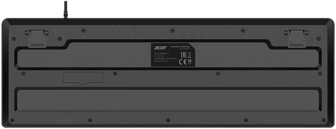 Клавиатура Acer OKW501 черный USB Multimedia (ZL.KBDEE.01U) кабель 1.8м