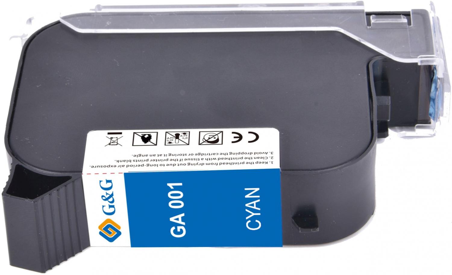 Картридж струйный G&G GA-001C голуб.пигм. (42мл) для G&G GG-HH1001 с чипом