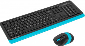 Клавиатура + мышь A4Tech Fstyler FG1010 клав:черный/синий мышь:черный/синий USB беспроводная Multimedia (FG1010 BLUE)
