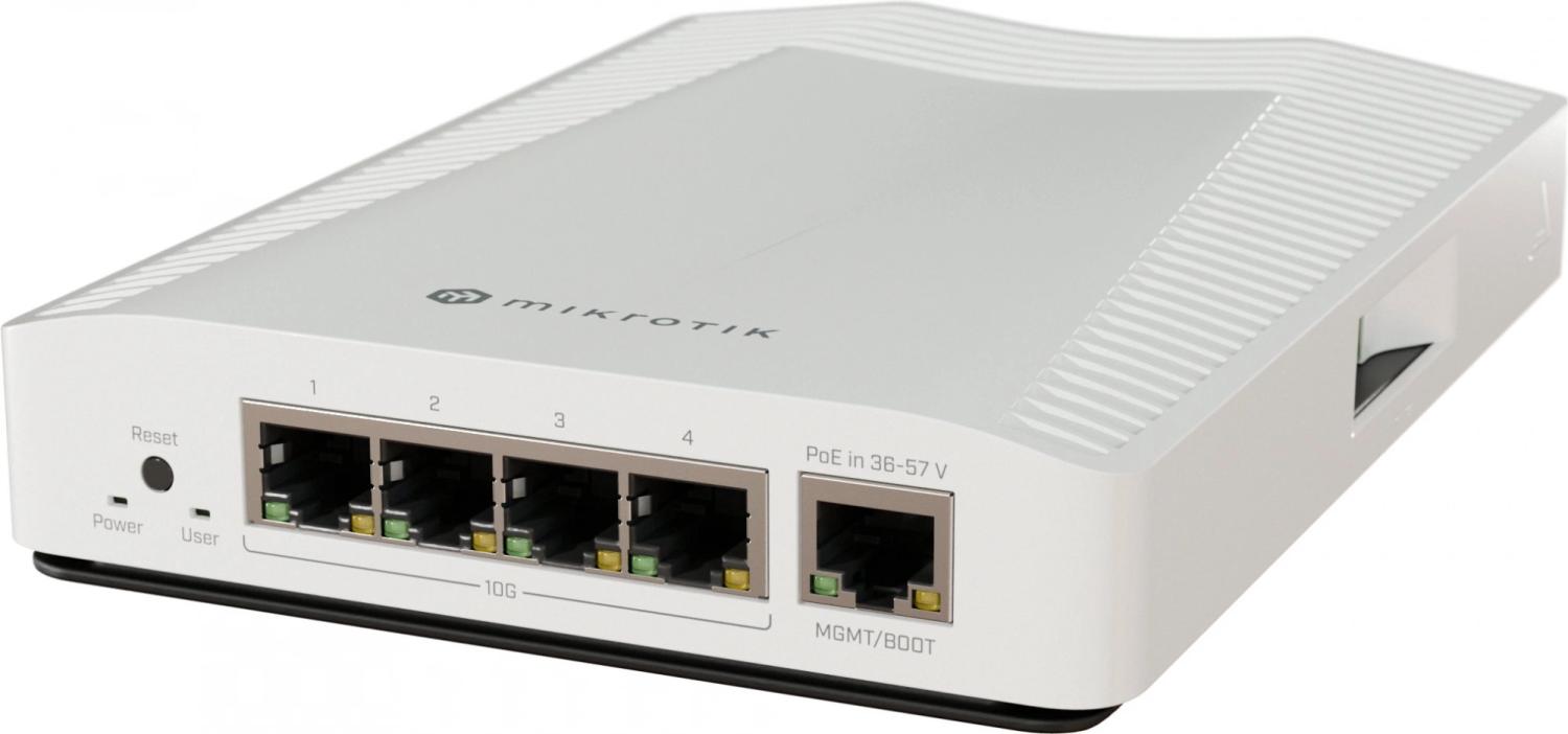Коммутатор MikroTik CRS304-4XG-IN 1x1Гбит/с 4x10Гбит/с 1PoE управляемый