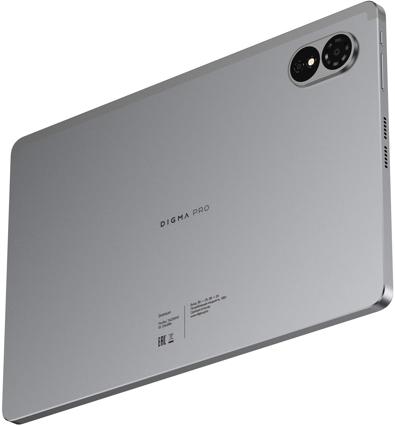 Планшет Digma Pro Quantum T606 (1.6) 8C RAM6Gb ROM128Gb 11" In-Cell 1280x800 4G Android 14 серый 13Mpix 5Mpix BT WiFi microSD 2Tb 7000mAh 600hrs