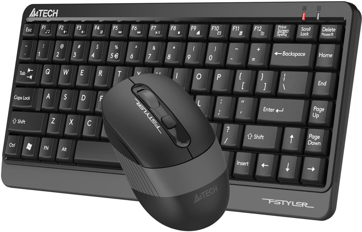 Клавиатура + мышь A4Tech Fstyler FG1110 клав:черный/серый мышь:черный/серый USB беспроводная Multimedia (FG1110 GREY)