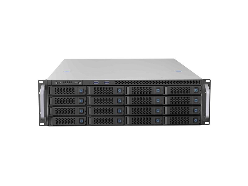 Procase BS316-SAS12-B-0 Корпус 3U Rack server case 16 SATA III / SAS 12Gbit hotswap HDD 4*MiniSAS HD(8643), черный, без блока питания, глубина 650мм, MB 12"x13"