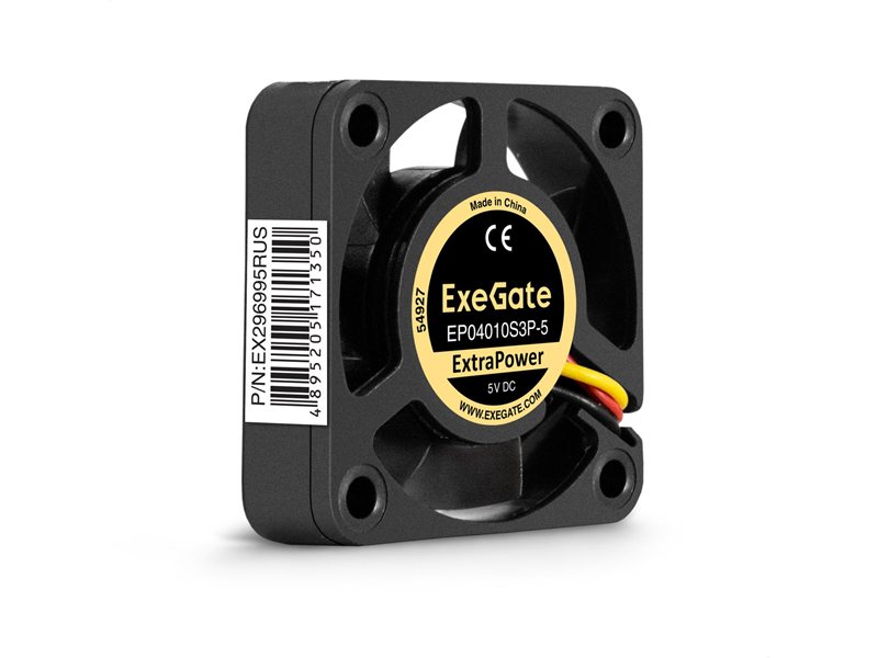 Exegate EX296995RUS Вентилятор 5В DC ExeGate ExtraPower EP04010S3P-5 (40x40x10 мм, Sleeve bearing (подшипник скольжения), 3pin, 7500RMP, 35dBA) ОЕМ
