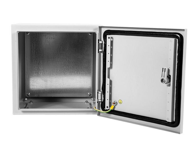 Шкаф электротехнический Elbox ELBOX EMW-500.400.210-1-IP66 одноствор. настенный 500мм 400мм 210мм 195мм IP66 несъемн.бок.пан. 100кг светло-серый сталь