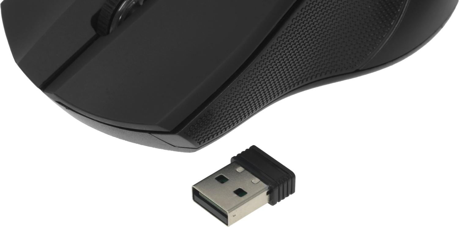 Мышь Оклик 615MW черный/красный оптическая 1200dpi беспров. USB для ноутбука 3but (412861)