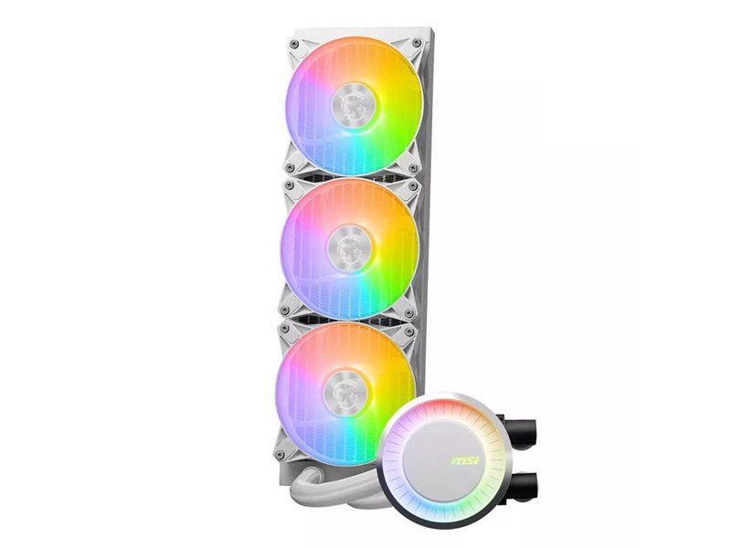 Жидкостная система охлаждения MSI MAG CORELIQUID E360 WHITE 3x ARGB Fan, ARGB Block, Color Box, Pallet packing