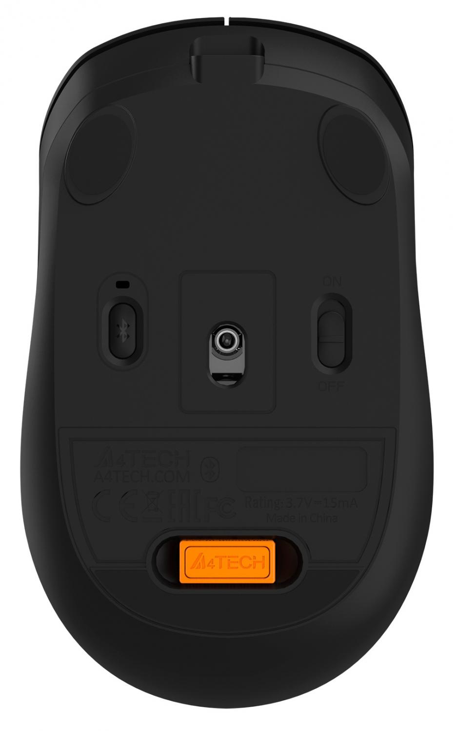 Мышь A4Tech Fstyler FB10C черный оптическая 2000dpi беспров. BT/Radio USB 4but (FB10C STONE BLACK)
