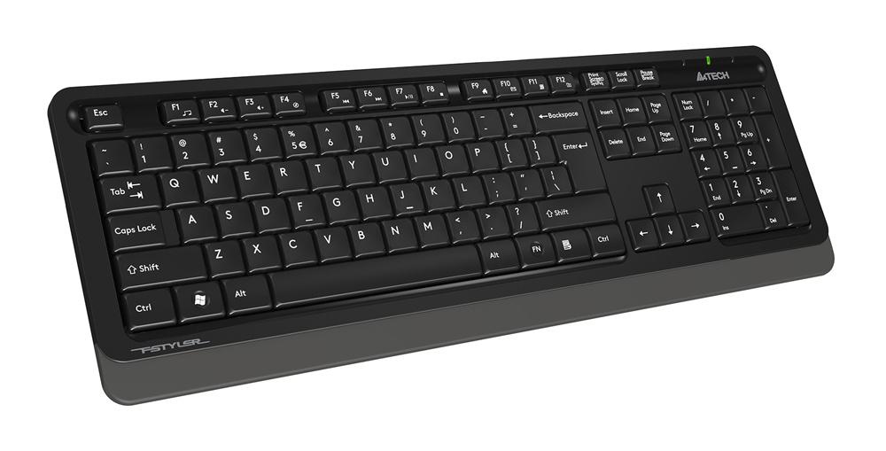 Клавиатура + мышь A4Tech Fstyler FG1010 клав:черный/серый мышь:черный/серый USB беспроводная Multimedia (FG1010 GREY)