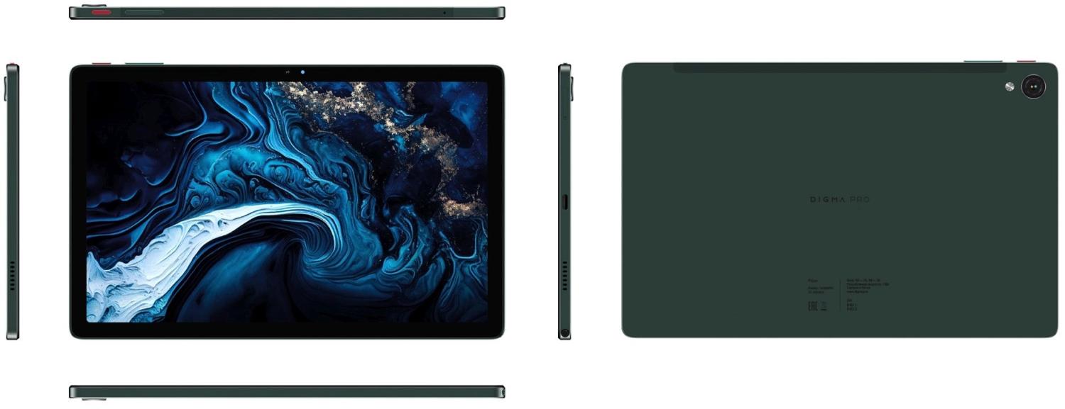 Планшет Digma Pro Pulse T606 (1.6) 8C RAM8Gb ROM128Gb 10.4" In-Cell 2000x1200 4G Android 14 темно-зеленый 13Mpix 5Mpix BT WiFi microSD 128Gb 7000mAh 500hrs