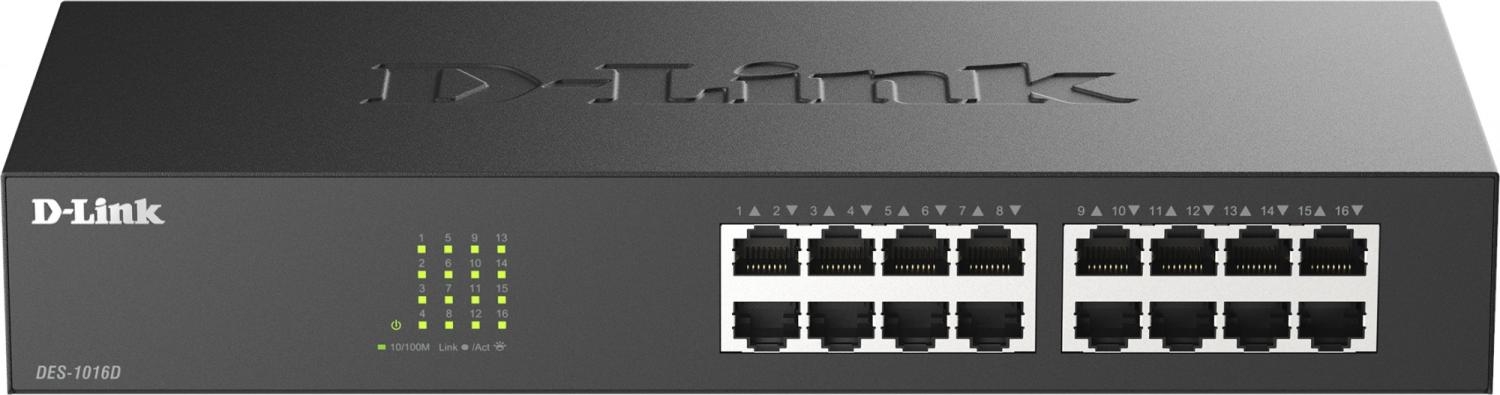 Коммутатор D-Link DES-1016D DES-1016D/I1A (L2) 16x100Мбит/с неуправляемый