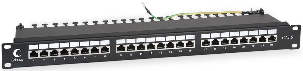 Патч-панель Cabeus PL-24-CAT.6-SH-DUAL 19" 1U 24xRJ45 кат.6 FTP