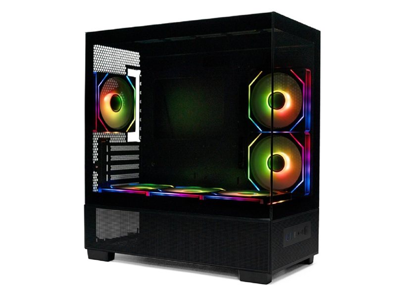 XASTRA Корпус Q500M 6ARGB-C10-UC Black mATX/Aquarium/Screewless/ 6x120mm ARGB PWM FM fans/Argb+PWM HUB 10port/ Type-C/ Q500M-6FM12A-C10-UC