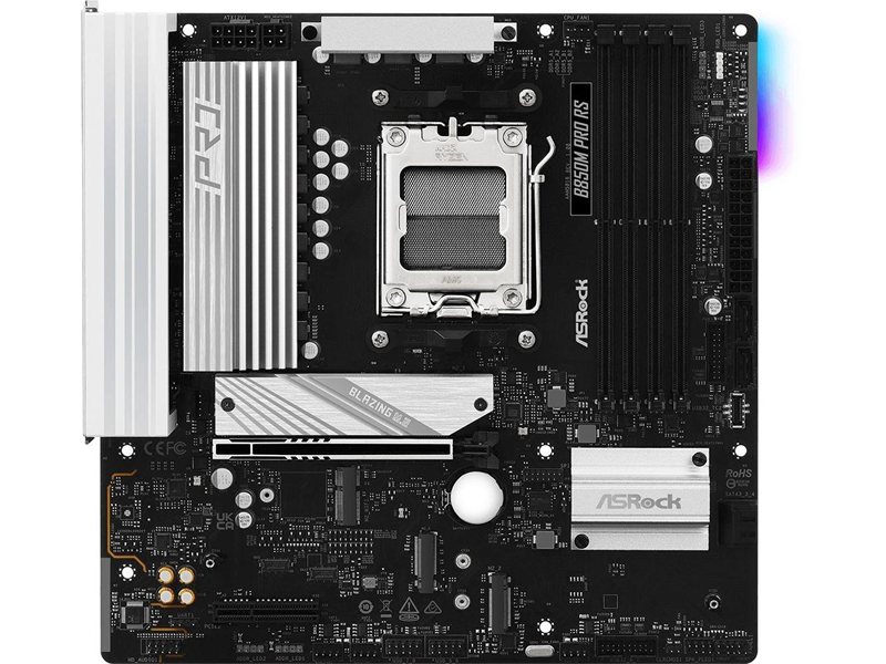 Материнская плата Asrock B850M PRO RS Socket AM5 AMD B850 4xDDR5 mATX AC`97 8ch(7.1) 2.5Gg RAID+HDMI+DP