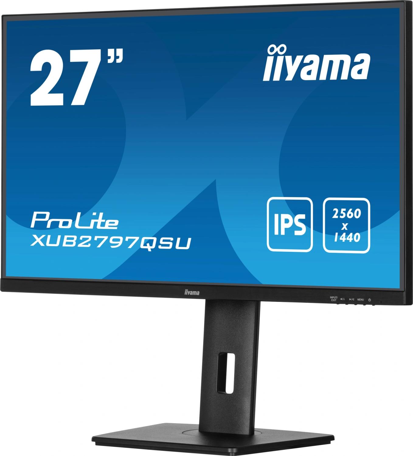 Монитор Iiyama 27" ProLite XUB2797QSU-B2 черный IPS LED 16:9 HDMI M/M матовая HAS Piv 300cd 178гр/178гр 2560x1440 100Hz DP 2K USB 5.7кг