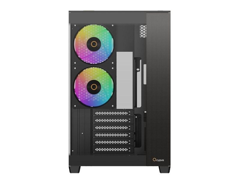 Корпус ПК без блока питания/ Case Ocypus Delta C74 BK ARGB, Midi-Tower, TG, 2x120mm ARGB, 2xUSB-A 3.0 + 1xUSB-C 3.1, ATX, mATX, mITX Black