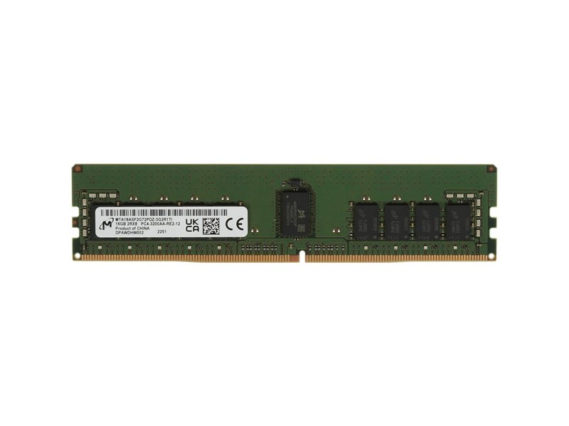 Память оперативная/ Micron 16GB DDR4 3200 MT/s CL22 2Rx8 ECC Registered DIMM 288pin pulled