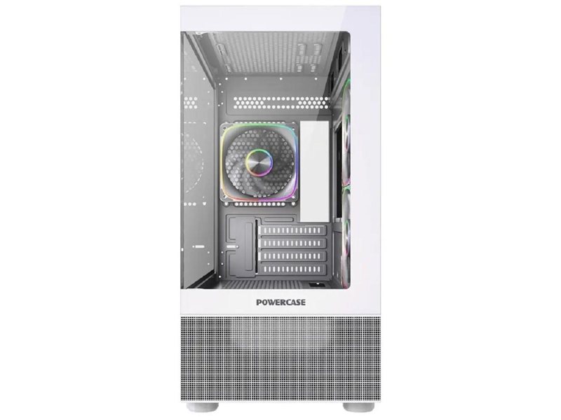 Powercase Корпус Vision Micro M2 ARGB, Tempered Glass, 3x 120mm ARGB PWM Fan, белый, mATX (CVMWM2-A3)