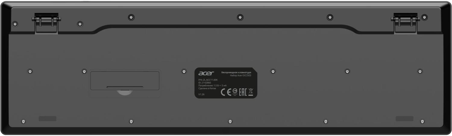 Клавиатура + мышь Acer OCC503 клав:черный мышь:черный USB беспроводная slim Multimedia (ZL.ACC11.00K)