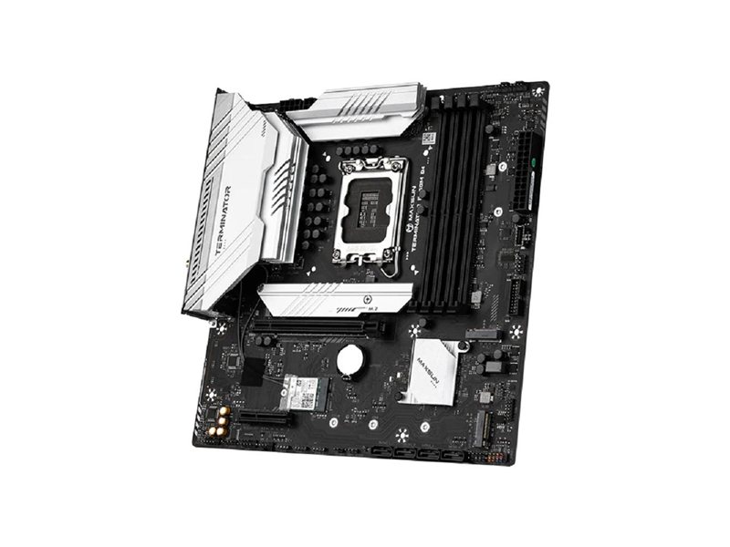 MAXSUN MS-Terminator B760M D4 WIFI V2 (Socket 1700, mATX, 4*DDR4(128Gb), DP/HDMI, 4*SATA3, 3*M.2, 1*PCIEx16/1*PCIEx4, 4*USB2.0, 2*USB 3.2, LAN 1*2,5 G, Bluetooth, Wi-Fi 802.11ax, RTL)