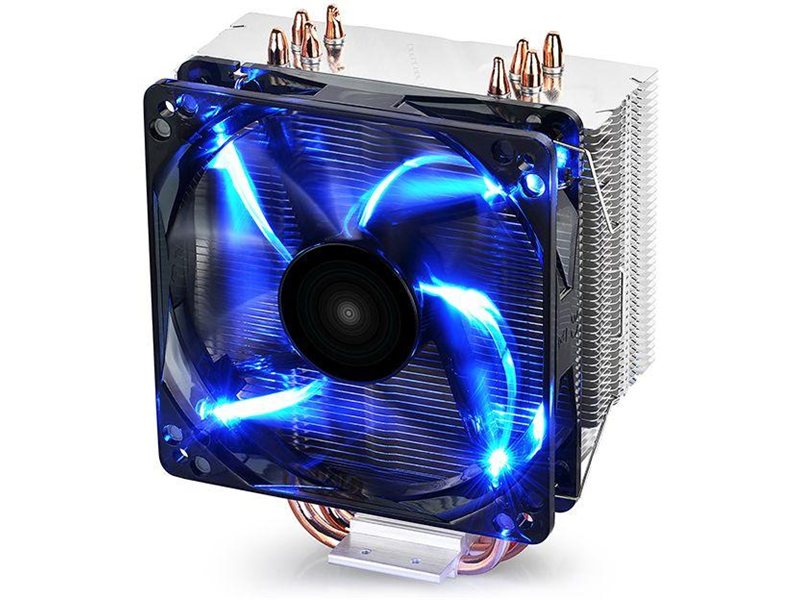 Устройство охлаждения(кулер) Deepcool Gammaxx 400 Blue Basic одноцветная Soc-AM5/AM4/1200/1700/1851 черный 4-pin 18-30dB Al+Cu 130W 640gr Ret (DP-MCH4-GMX400P-BL)