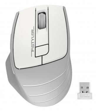 Мышь A4Tech Fstyler FG30S белый/серый оптическая 2000dpi silent беспров. USB 6but (FG30S WHITE)