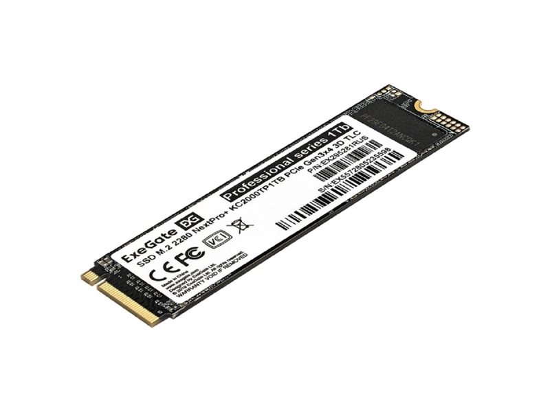 Exegate SSD M.2 2280 1Tb ExeGate NextPro+ KC2000TP1TB (PCIe Gen3x4, NVMe, 22x80mm, 3D TLC) [EX295281RUS]