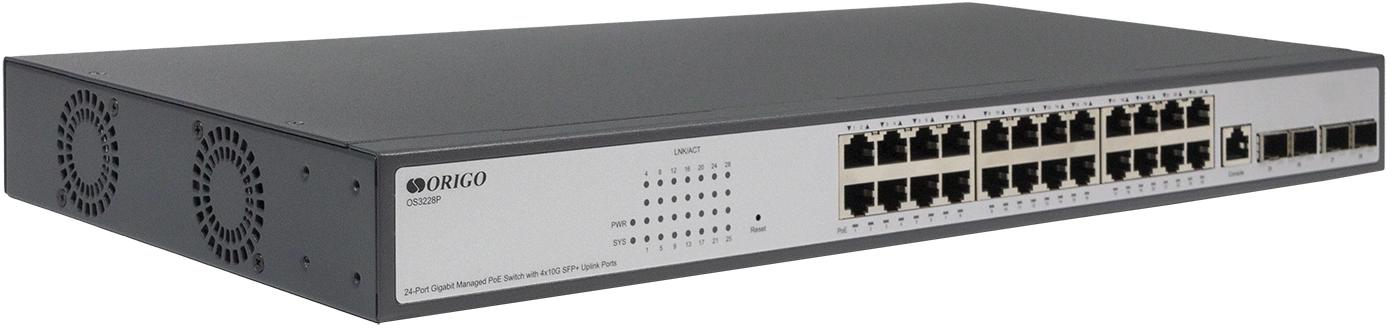 Коммутатор Origo OS3228P/370W OS3228P/370W/A1A (L3) 24x1Гбит/с 4SFP+ 24PoE+ 370W управляемый
