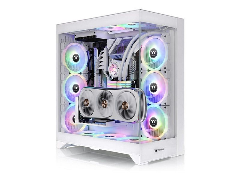CTE E600 MX Snow/White/Win/SPCC/Tempered Glass*2/Mesh & TG Front Panel/PCI-E 4.0 Dual 90  Degree White Riser Cable 400mm/Brown Box