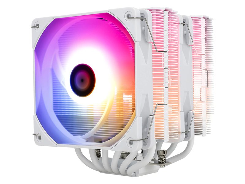 Кулер для процессора/ CPU Cooler Thermalright Peerless Assassin 120 White ARGB (4-pin PWM, 157mm, Ni/Cu, 6x6mm, ARGB, 2x120mm, 66.17CFM, 25.6dBA, 1550RPM, S: 1851, 1700, 1200, 115X, AM5, AM4, white)