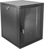 Шкаф коммутационный ЦМО (ШРН-15.500-9005) настенный 15U 600x529мм пер.дв.стекл 200кг черный 470мм 18кг 180град. 612мм IP20 металл