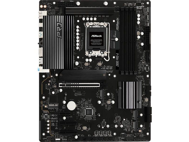 Материнская плата ASROCK Z890 PRO-A, LGA1851, Z890, 4*DDR5, 4*SATA, 4*M.2, 4*USB 3.2, 4*USB 2.0, Type-C, 1*PCIx16, 2*PCIx4, 1*M.2 (Key E), HDMI+DP, ATX