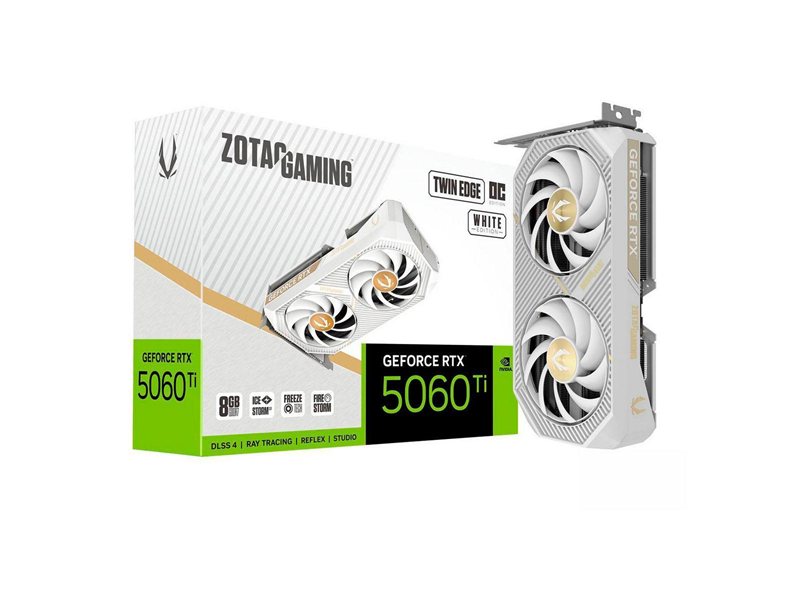 Видеокарта Zotac RTX5060Ti TWIN EDGE OC WHITE ED 8GB GDDR7 128bit 3xDP HDMI 2FAN RTL