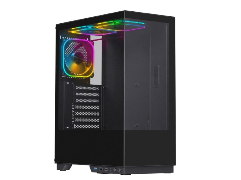 Корпус DEFENDER MIDITOWER HyperHub ATX Micro-ATX Mini-ITX W/O PSU 3х12см ARGB Fan USB3.0+2xUSB1.1+audio черный с окном 25132