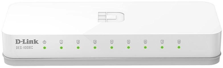 Коммутатор D-Link DES-1008C DES-1008C/F6/E 8x100Мбит/с неуправляемый