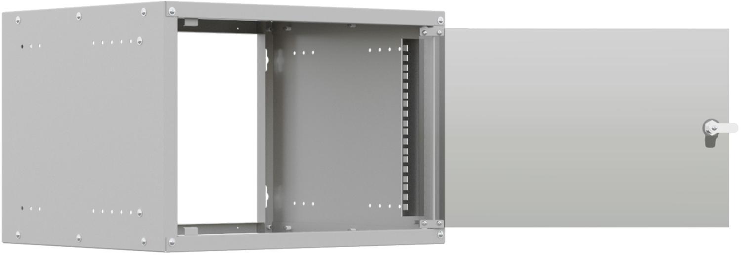 Шкаф коммутационный NTSS Lime (NTSS-WL6U5545GS) настенный 6U 550x450мм пер.дв.стекл несъемн.бок.пан. 30кг серый 370мм 9.6кг 110град. 370мм IP20 укомплектованный